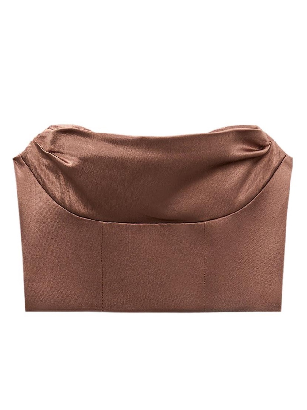 Zara Mauve Satin Strapless Bandeau Top